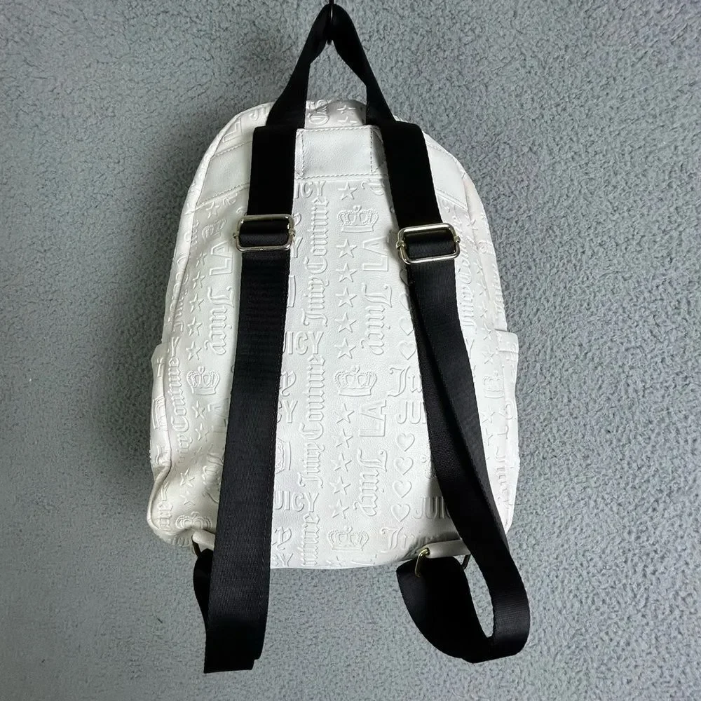 Juicy Couture White/Ivory Embossed Logo Backpack